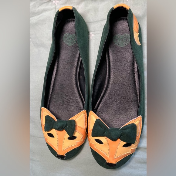 TUK sueded fox ballet flats green Sz 9 - Picture 3 of 11